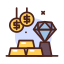Gold and stone icon