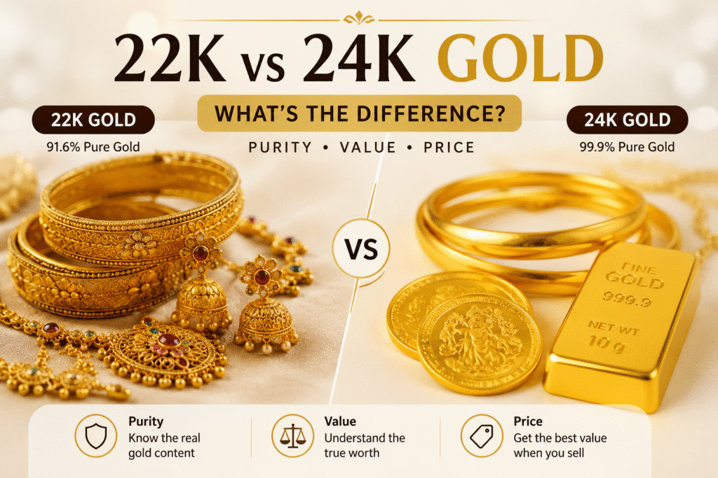 22K vs 24K Gold Explained for Gold Sellers in Sri Lanka